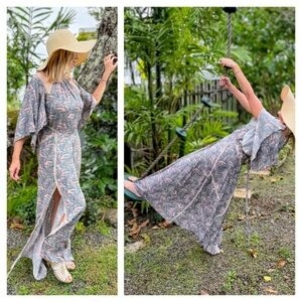 Clearance Price Zadig & Voltaire Blue Floral Maxi Dress